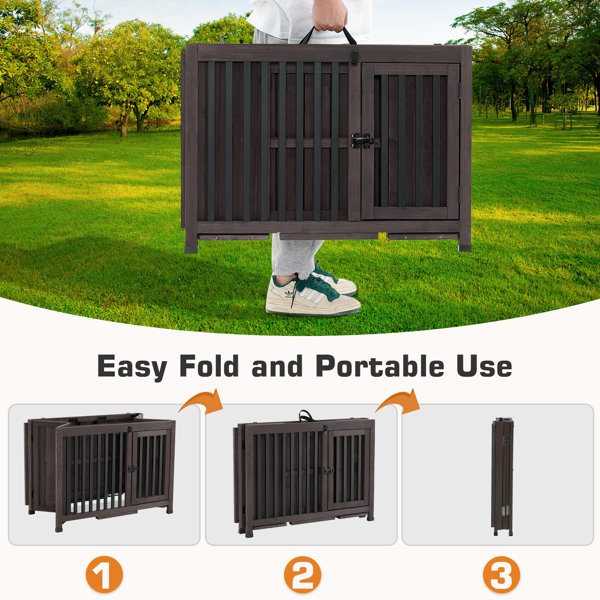 Tucker Murphy Pet™ Gully Wooden Foldable Pet Crate & Reviews Wayfair